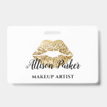 Logotipo Beijo Nome ARTISTA DE MAQUIAGEM Dourado