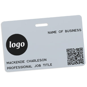 Crachá Logotipo Código QR Nome Empresarial Profissional A