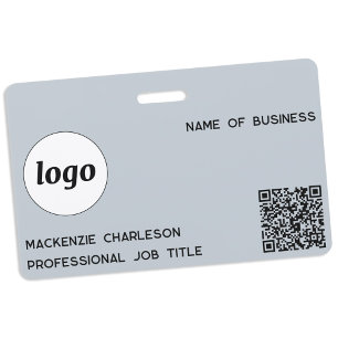Crachá Logotipo Código QR Profissional Empresarial Azul N