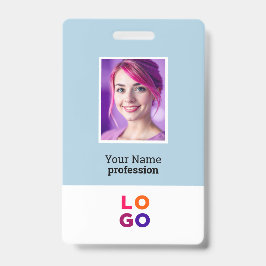 Crachá Logotipo comercial corporativo, foto, código Qr, I