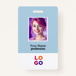 Crachá Logotipo comercial corporativo, foto, código Qr, I