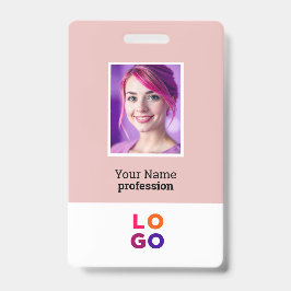 Crachá Logotipo comercial corporativo, foto, código Qr, I