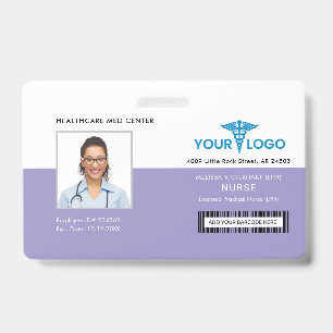Crachá Logotipo Comercial de Funcionário do Hospital e Cr