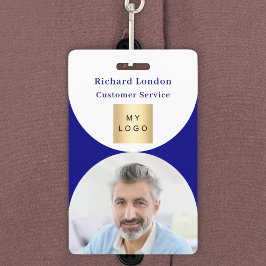 Crachá Logotipo comercial do código QR do marinho azul-ar