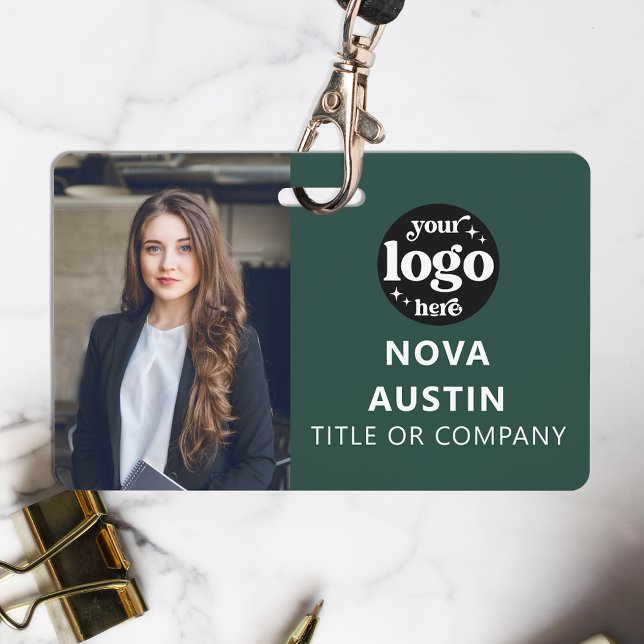 Crachá Logotipo comercial do Código QR para identificação (Criador carregado)