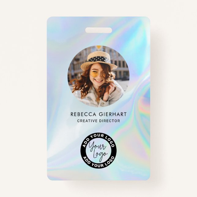 Crachá Logotipo comercial Nome do funcionário Identificaç (Frente)