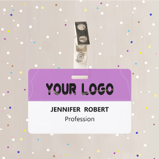 Crachá Logotipo comercial personalizado com nome Crie o s