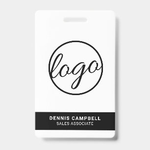 Crachá Logotipo Corporativo Grande Preto e Branco Profiss