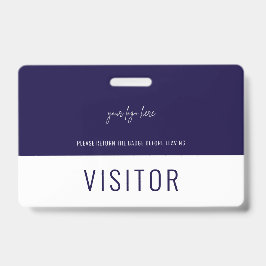 Crachá Logotipo da empresa aprovado pelo Visitor Azul de 