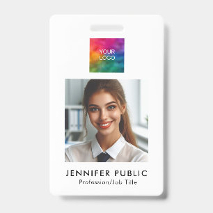 Crachá Logotipo da Empresa Código QR Nome e Cargo do Func