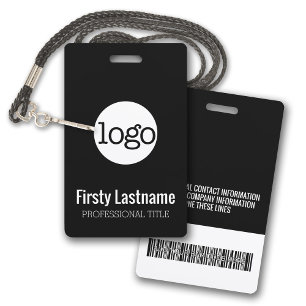 Crachá Logotipo da Empresa com Nomes e Sobrenomes Código