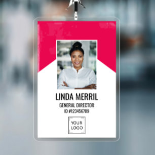 Crachá Logotipo da Empresa de Funcionário Foto  Segurança