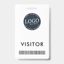 Logotipo da Empresa e ID de Visitante com Código d