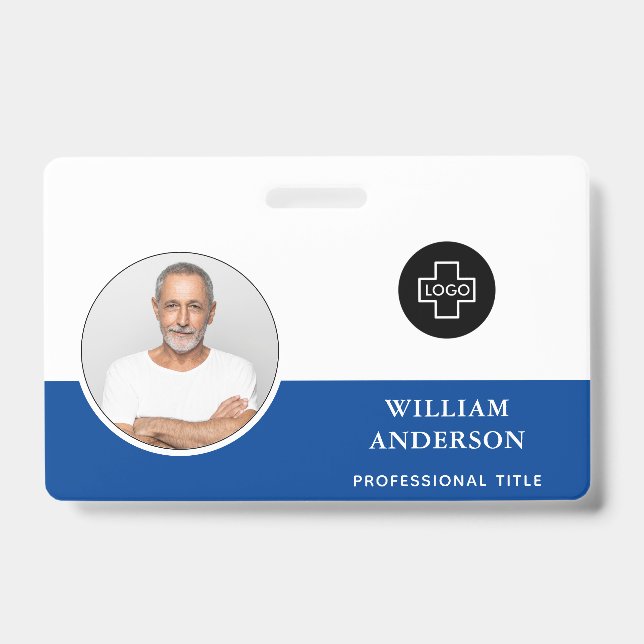 Crachá Logotipo da Empresa Foto Personalizada do Funcioná (Frente)