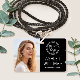 Crachá Logotipo da Empresa Nome do Funcionário ID Preto F