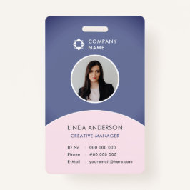 Crachá Logotipo Da Empresa Para ID De Foto Azul E Azul