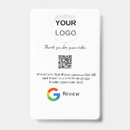 Crachá logotipo de avaliação de negócios do Google Scan Q