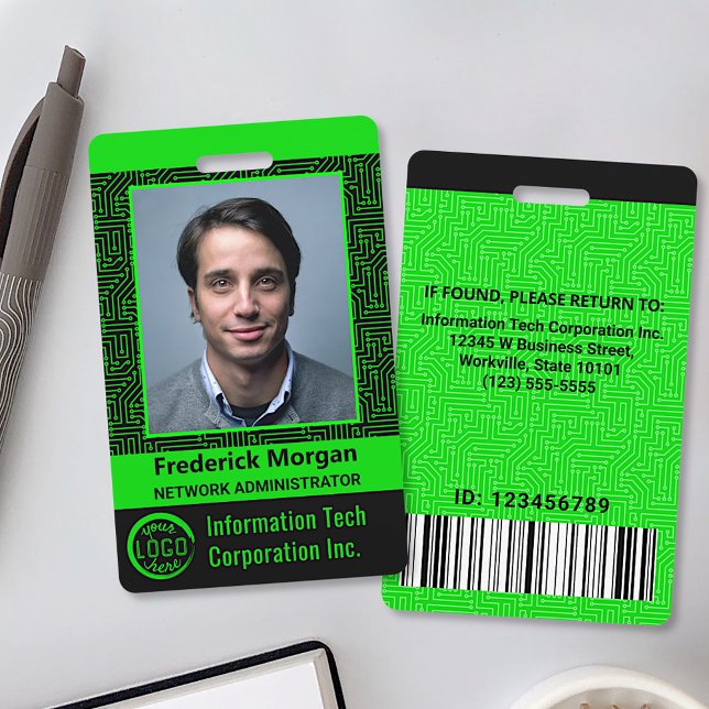 Crachá Logotipo de Código de Bar de Fotografia Personaliz (Criador carregado)
