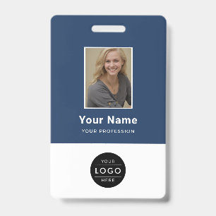 Crachá Logotipo de código de barras de foto corporativa a
