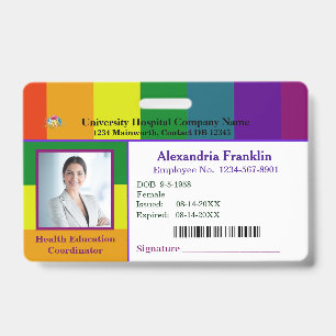 Crachá Logotipo de código de barras de foto personalizada