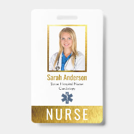 Crachá Logotipo de Código de Barras Falso de Enfermeira E