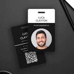 Crachá Logotipo de código QR profissional de foto moderno