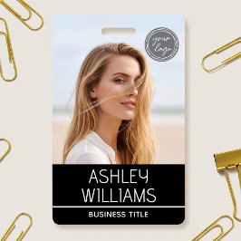 Crachá Logotipo de Cor de Foto Personalizado Moderno para