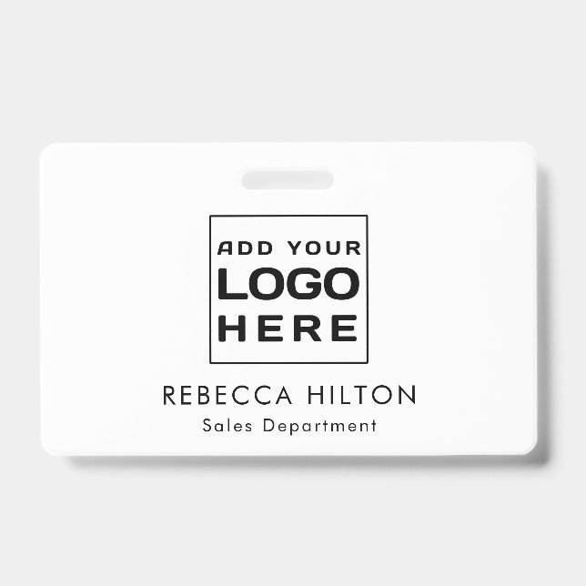 Crachá Logotipo de Empresa Funcionários Personalizado (Frente)