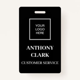 Crachá Logotipo de empresa ID preto Moderno do funcionári