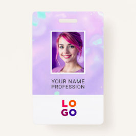 Crachá Logotipo de empresa Lumina Opal, Foto, Código Qr,