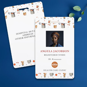 Crachá Logotipo de Enfermeira Pediátrica Fofa