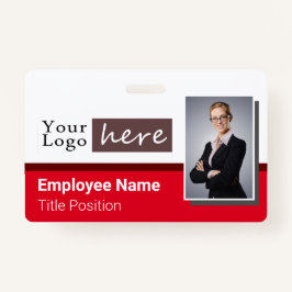 Crachá Logotipo de Estilo Horizontal de Uma Foto Nome Ver