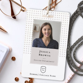 Crachá Logotipo de Foto da Escola Estudante/ Funcionário 