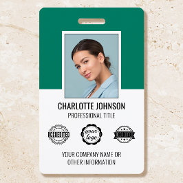Crachá Logotipo de Foto de Funcionário Moderno Personaliz