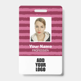 Crachá Logotipo de foto de funcionário personalizado e li