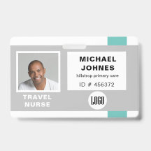 logotipo de funcionário e nome de etiqueta de foto