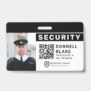Crachá Logotipo de ID comercial QR Funcionário do Servi
