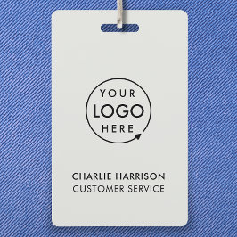 Crachá Logotipo de ID de empresa | Cinza moderna Funciona