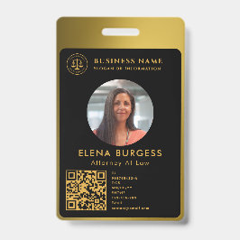 Crachá Logotipo de ID de empresa | Procurador Dourado