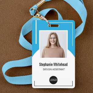 Crachá Logotipo de ID de Funcionário Personalizado Aqua A