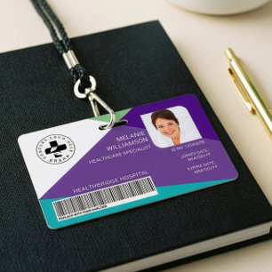 Crachá Logotipo de ID Médico Hospitalar de Funcionário