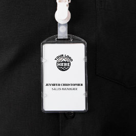 Crachá Logotipo de Negócios Minimalista de Id Moderno Per