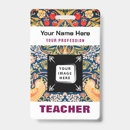Crachá Logotipo de Negócios Nome do Professor Personaliza