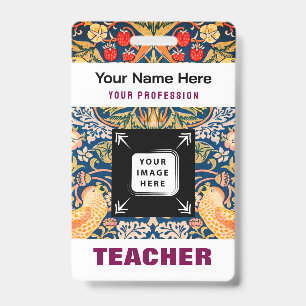 Crachá Logotipo de Negócios Nome do Professor Personaliza