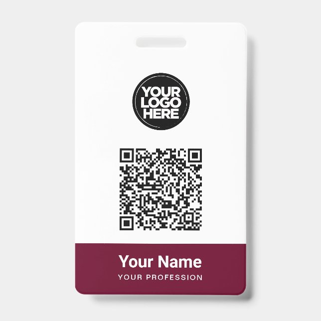 Crachá Logotipo de Nome de Funcionário Personalizado Códi (Frente)