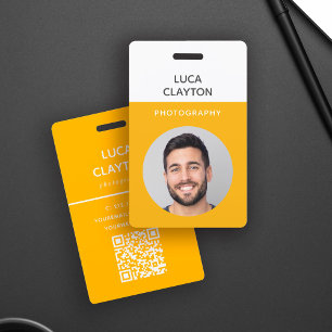 Crachá Logotipo de QR code profissional de foto elegante 