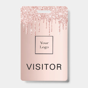 Crachá Logotipo de visitante de negócios com respingos de