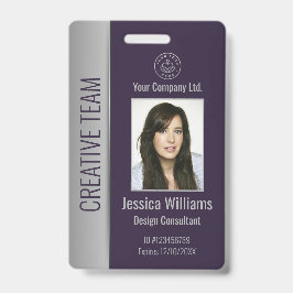 Crachá Logotipo do Código de Barras da Foto do Funcionári