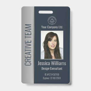 Crachá Logotipo do código de barras de foto personalizada