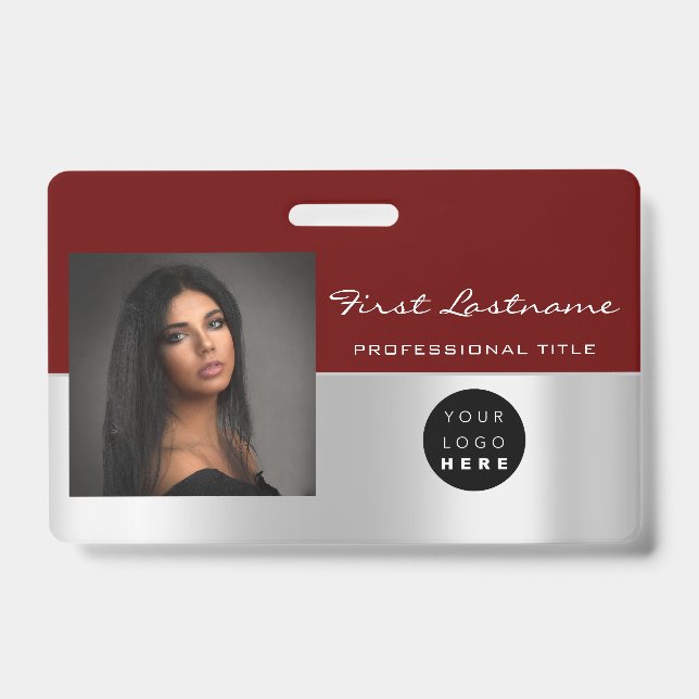 Crachá Logotipo do Código do Bar Personalizado Nome do sc (Frente)